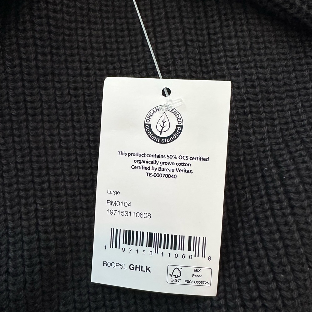 Amazon Essentials Mens Quarter-Zip Rib-Knit Relaxed-Fit Sweater Size Large - Picture 8 of 8
